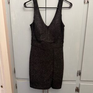 Chic Black Glitter Mini Dress